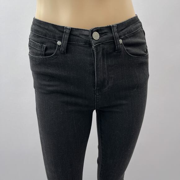 PAIGE Black Straight Leg Pearl Jeans - Picture 6 of 16